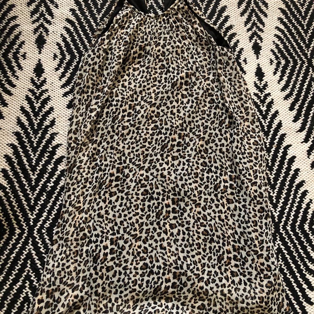 Sleeveles asymmetrical cheetah print dress size